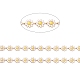 304 Stainless Steel Daisy Flower Link Chains with Enamel(AJEW-J035-03G-09)-2