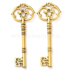 Tibetan Style Zinc Alloy Big Pendants, Key, Antique Golden, 82x31x5.5mm, Hole: 2mm(X-FIND-G075-01AG)