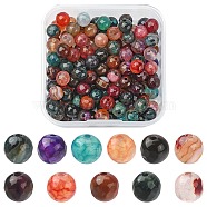 130Pcs Dyed Natural Multi-Color Agate Beads Strands, Faceted Round, More Size Available, Mixed Color, 6mm, Hole: 1mm(G-YW0001-29A)