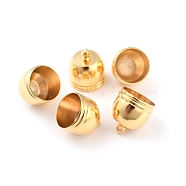 Brass Cord End Cap for Jewelry Making, Long-Lasting Plated, Column, Real 24K Gold Plated, 15x14mm, Hole: 1.8mm, Inner Diameter: 12mm(KK-O139-14F-G)