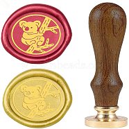 DIY Wood Wax Seal Stamp, Animal Pattern, 83x22mm, Head: 7.5mm, Stamps: 25x14.5mm(AJEW-WH0131-286)