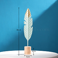 Iron Feather Display Decorations, for Home Office Desktop, Light Cyan, 360x50mm(FEAT-PW0001-001A)