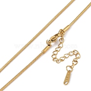 Ion Plating(IP) 201 Stainless Steel Chain Necklaces, Snake Chains, Real 18K Gold Plated, 15.75 inch(40cm)(NJEW-P309-26A-G)