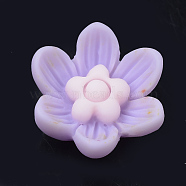Opaque Resin Cabochons, Flower, Lilac, 13x13x6.5mm(CRES-S304-13D)
