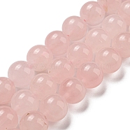 Natural Rose Quartz Beads Strands, Round, 10mm, Hole: 1.2mm, about 37pcs/strand, 14.96''~15.12''(38~38.4cm)(G-K343-A01-02)