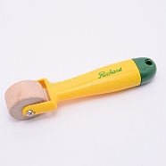 Plastic Roller, with Wood Spool, for Printmaking, Yellow, 152x29x37mm(TOOL-WH0121-89)