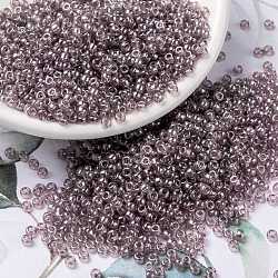 MIYUKI Round Rocailles Beads, Japanese Seed Beads, 8/0, (RR168) Transparent Smoky Amethyst Luster, 3mm, Hole: 1mm, about 19000~20500pcs/pound(SEED-G008-RR0168)