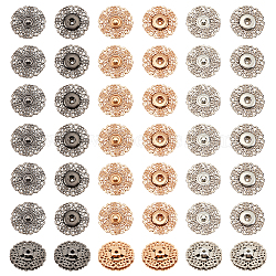 24Pcs 3 Colors Alloy & Brass Snap Buttons, Sew on Press Buttons, Garment Buttons, for Costume Jacket Coat Accessories, Mixed Color, 30x8.5mm, 8pcs/color(FIND-NB0003-69)
