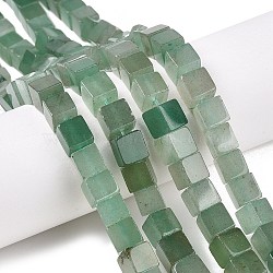 Natural Green Aventurine Beads Strands, Cube, 8~10x8~10x8~9mm, Hole: 1.2mm, about 47~49pcs/strand, 15.35~15.79''(39~40.1cm)(G-T139-8x8-36A)