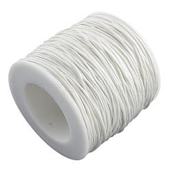 Waxed Cotton Thread Cords, White, 2mm, about 100yards/roll(300 feet/roll)(YC-R003-2.0mm-101)