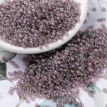 MIYUKI Round Rocailles Beads, Japanese Seed Beads, 8/0, (RR168) Transparent Smoky Amethyst Luster, 3mm, Hole: 1mm, about 19000~20500pcs/pound