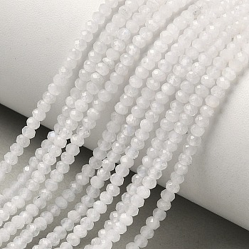 Natural Rainbow Moonstone Beads Strands, Faceted Rondelle, 3x2mm, Hole: 0.6mm, about 176pcs/strand, 15.16 inch(38.5cm)