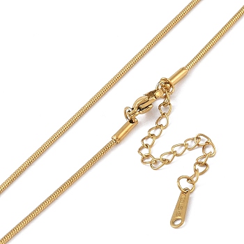 Ion Plating(IP) 201 Stainless Steel Chain Necklaces, Snake Chains, Real 18K Gold Plated, 15.75 inch(40cm)