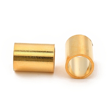304 Stainless Steel Beads, Large Hole Beads, Column, Real 24K Gold Plated, 8.5x6mm, Hole: 5mm