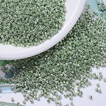 MIYUKI Delica Beads, Cylinder, Japanese Seed Beads, 11/0, (DB0413) Galvanized Moss Green, 1.3x1.6mm, Hole: 0.8mm, about 2000pcs/10g