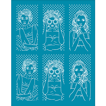 Silk Screen Printing Stencil, for Painting on Wood, DIY Decoration T-Shirt Fabric, Human, 100x127mm