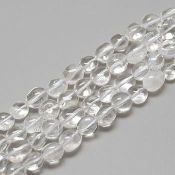 Natural Quartz Crystal Beads Strands, Oval, 8~15x7~12x4~12mm, Hole: 1mm, about 30~45pcs/strand, 15.7 inch