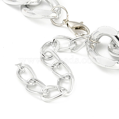 Chunky Aluminum Curb Chain Necklaces for Women(NJEW-K261-01C-P)-4