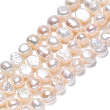 Creamy White Two Sides Polished Pearl Beads