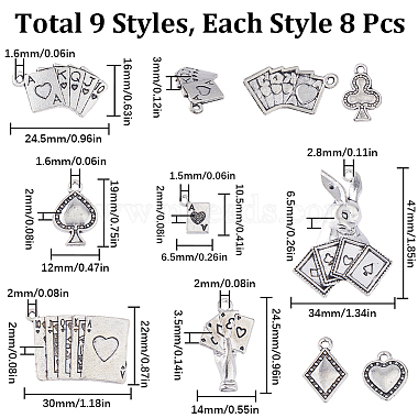 72Pcs 9 Styles Tibetan Style Alloy Pendants(FIND-SC0006-64)-2