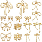 32Pcs 8 Styles Alloy Pendants, Bowknot Charms, Golden, 11~33x10.5~26x1.5~6mm, Hole: 1.4~2.5mm, 4pcs/style(FIND-SC0014-66)