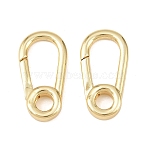 Brass Spring Gate Rings, Cadmium Free & Lead Free, Rack Plating, Long-Lasting Plated, Real 18K Gold Plated, 25x13x4mm, Hole: 5mm(KK-P339-02G)