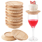 Bamboo Cup Lids, Flat Round, BurlyWood, 101x20mm(AJEW-WH0410-266B)
