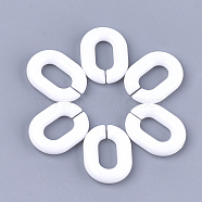 Acrylic Linking Rings, Quick Link Connectors, For Jewelry Chains Making, Oval, White, 19x14x4.5mm, Hole: 11x5.5mm, about 680pcs/500g(OACR-S029-54B-01)
