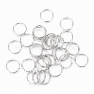 304 Stainless Steel Split Rings, Double Loops Jump Rings, Stainless Steel Color, 8x1mm, about 7mm inner diameter(STAS-H413-04P-D)