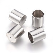 201 Stainless Steel Cord Ends, End Caps, Column, Stainless Steel Color, 10x9mm, Hole: 0.8mm(X-STAS-O118-68P)