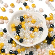 Glass Beads, Faceted, Rondelle, Old Lace, 8x6mm, Hole: 1mm, about 145pcs/60g(EGLA-A034-SM8mm-38)