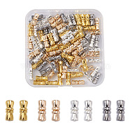 PandaHall Jewelry Brass Screw Clasps, Perfect Ending for Your Jewelry, Mixed Color, 11~12x4.5~5mm, Hole: 1~1.2mm, 100sets/box(KK-PJ0001-04)