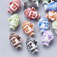 Craft Style Acrylic Beads, Buddha, Mixed Color, 12.5x10x8mm, Hole: 1.8mm, about 1100pcs/500g(MACR-Q226-07)