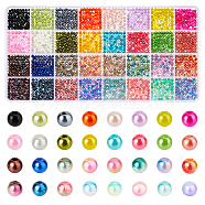 DIY Imitation Pearl Bracelet Making Kit, Including ABS Plastic Round Beads, Mixed Color, 2560Pcs/box(DIY-DC0002-61)