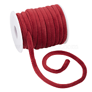 Velvet Cord, with Plastic Spool, FireBrick, 8mm, about 10.94 Yards(10m)/Roll(OCOR-OC0001-11)