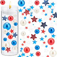 DIY Independence Day Vase Fillers for Centerpiece Floating Candles, Including Plastic Imitation Pearl & Acrylic Star & Plastic Confetti Beads, Mixed Color(DIY-BC0006-61)