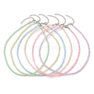 Glass Seed Bead Necklaces, with 304 Stainless Steel Ends Chains, Mixed Color, 14.84 inch(37.7cm), about 6Pcs/Set(NJEW-JN04762)