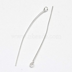 925 Sterling Silver Eye Pins, Silver, 50~52x0.6mm, Head: 3mm, about 125pcs/20g(STER-F018-02F)