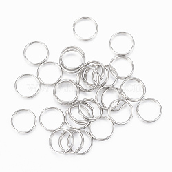 304 Stainless Steel Split Rings,Double Loops Jump RingsJump Rings, Stainless Steel Color, 8x1mm, about 7mm inner diameter(STAS-H413-04P-D)