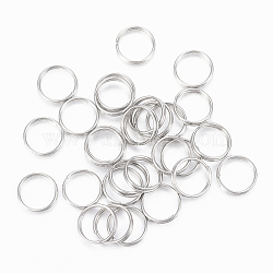 Tarnish Resistant 304 Stainless Steel Split Rings,Double Loops Jump RingsJump Rings, Stainless Steel Color, 8x1mm, about 7mm inner diameter(STAS-H413-04P-D)