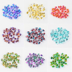 Transparent Spray Painted Resin Charms, teardrop, Mixed Color, 7x4.5~5mm, Hole: 1mm(RESI-R186-M)