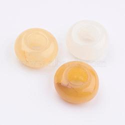 Natural Topaz Jade European Beads, Large Hole Beads, Rondelle, 12x6~7mm, Hole: 5mm(G-K216-03A)