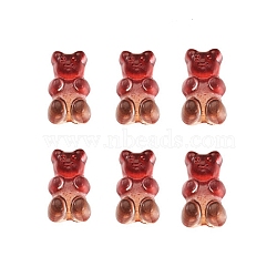 Two Tone Transparent Acrylic Cabochons, Bear, Indian Red, 19x11mm(HJEW-TAC0007-01E)