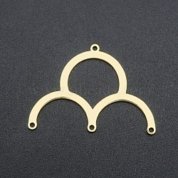 201 Stainless Steel Arch Chandelier Components Links, Laser Cut, 4 Loop Links, Golden, 23.5x33.5x1mm, Hole: 1.2mm(STAS-R111-LA185)