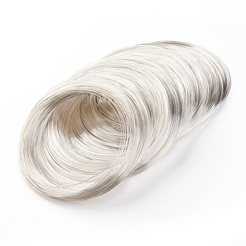 Memory Wire,for Bracelet Making,Carbon Steel,Silver Color,11.5cm,Wire : 0.6mm,100 circles/set