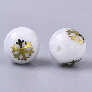 Christmas Opaque Glass Beads(EGLA-R113-01C)-2