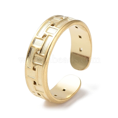 Real 18K Gold Plated Rectangle 304 Stainless Steel Ring Components