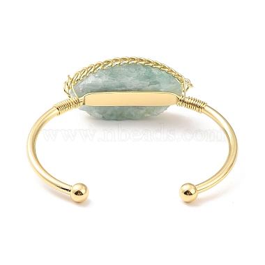 Natural Amazonite Horse Eye Wrapped Cuff Bangle(G-D458-02G-06-RS)-3