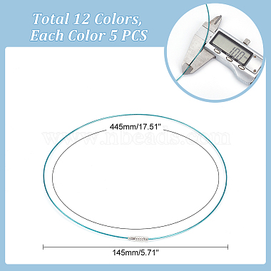 60Pcs 12 Colors  Stainless Steel Wire Necklace Cord DIY Jewelry Making(TWIR-UN0001-10)-3