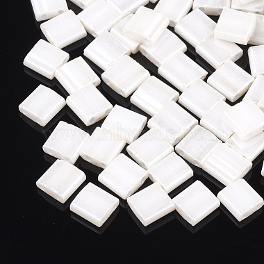 5mm FloralWhite Rectangle Glass Beads